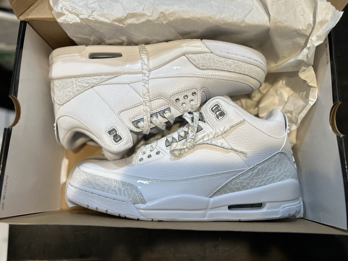 Air Jordan 3 Retro Pure Money Triple White… | eBay