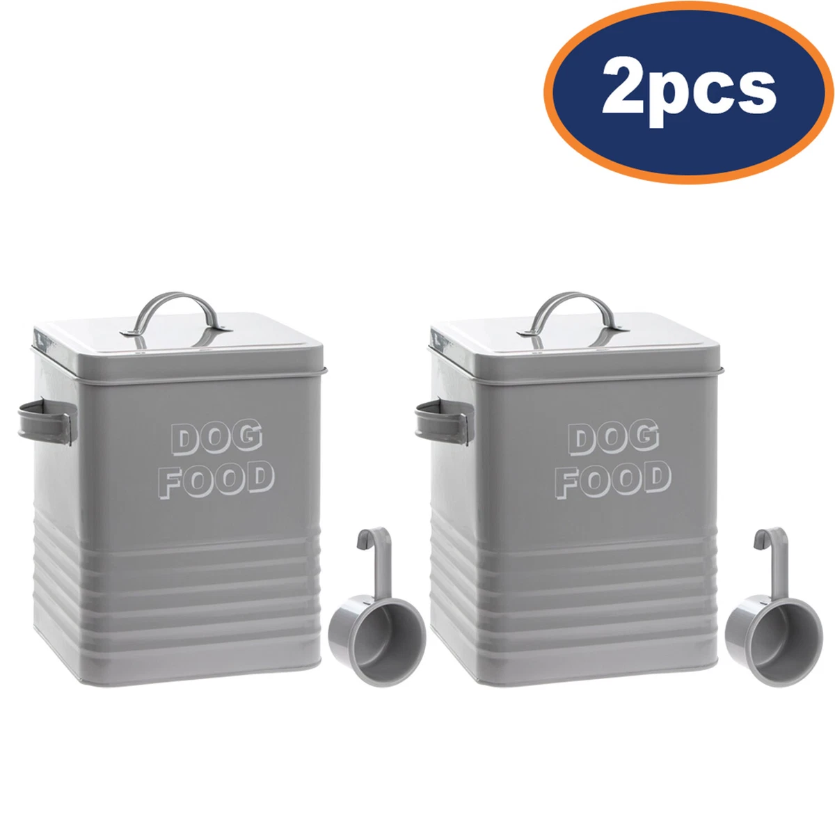 Grey dog top treat tin