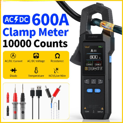 10000 Counts DC AC Current USB rechargeable Clamp Meter Digital Multimeter 600A 