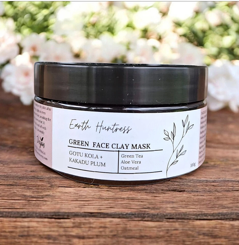 Face green clay mask.  Kakadu Plum + Gotu Kola. Vegan & Natural  100g - Image 2 of 2