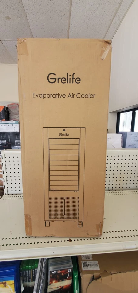 Enfriador de aire evaporativo portátil oscilante Grelife LE-AC001 con ventilador humidificador Foto 2 de 4