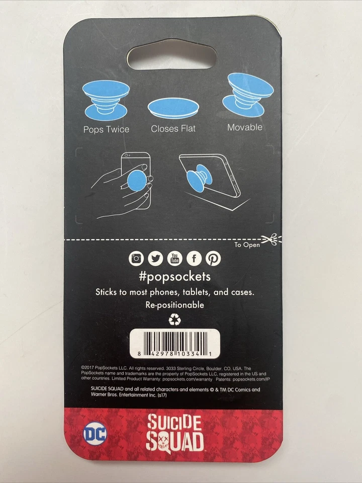 Authentic Popsockets Suicide Squad DC Phone Holder Grip Popsocket Pop Socket - Image 3 of 4
