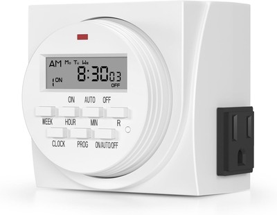 BN-LINK Heavy Duty Digital Electric Programmable Dual Outlet Timer Plug Indoor