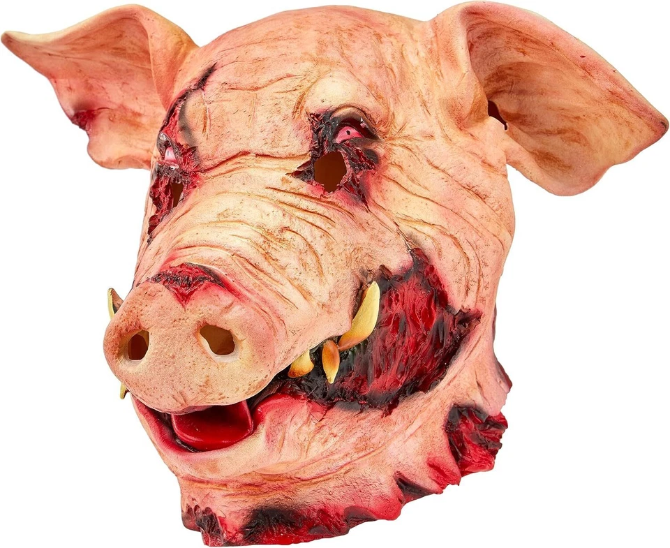 ZOMBIE SCHWEIN MASKE # Halloween Karneval Blutige Latex Vollmaske Grusel Horror - Bild 3 von 4