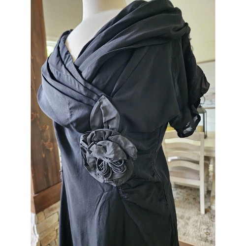 Vintage 40s 50s Paul Sachs Original Black Pencil Dress - Picture 6 of 9