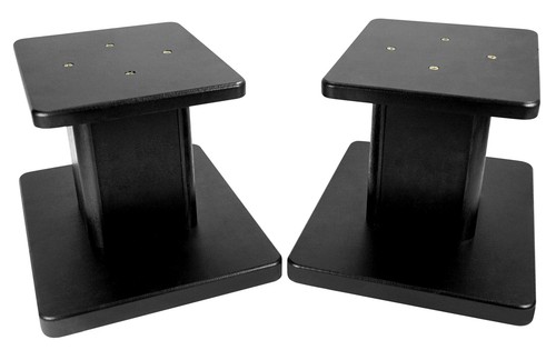 (2) 8” Black Bookshelf Speaker Stands For Polk Audio S20 Bookshelf Speakers - Picture 4 of 7