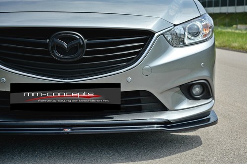 Labio de alerón CUP NEGRO para Mazda 6 VI MK3 GJ 12-14 labio de enfoque de espada frontal - Imagen 2 de 11