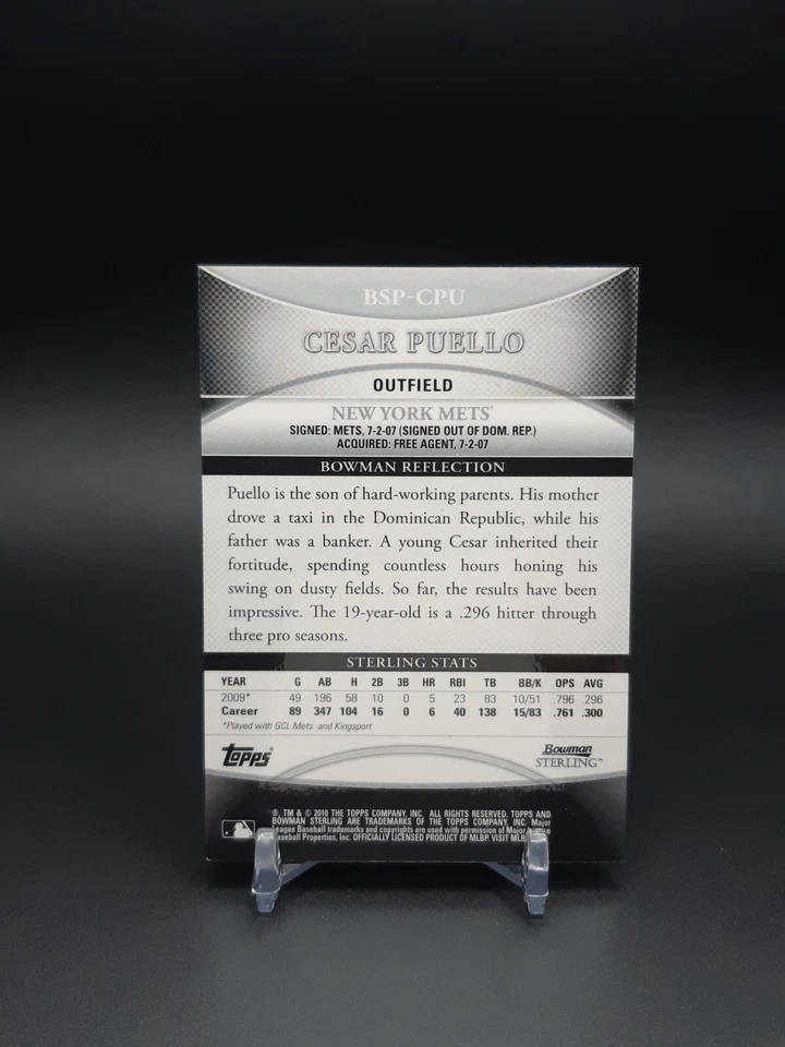 2010 Bowman Sterling Prospects Auto Cesar Puello #BSP-CPU Auto - Image 2 of 2