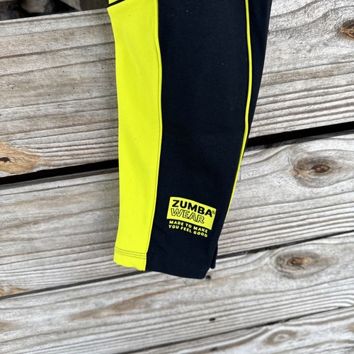 Zumba Love High Waisted Crop Leggings - Black/Yellow ~ XS XSpicy - Picture 6 of 6