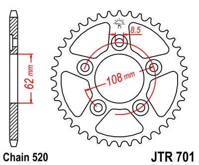 Aprilia RS125 Extrema 1993 - 2003 O-Ring Drive Chain and Sprockets Kit. - Image 4 of 4