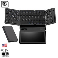 Delton F92 Foldable Portable Wireless Keyboard with Touchpad - Black