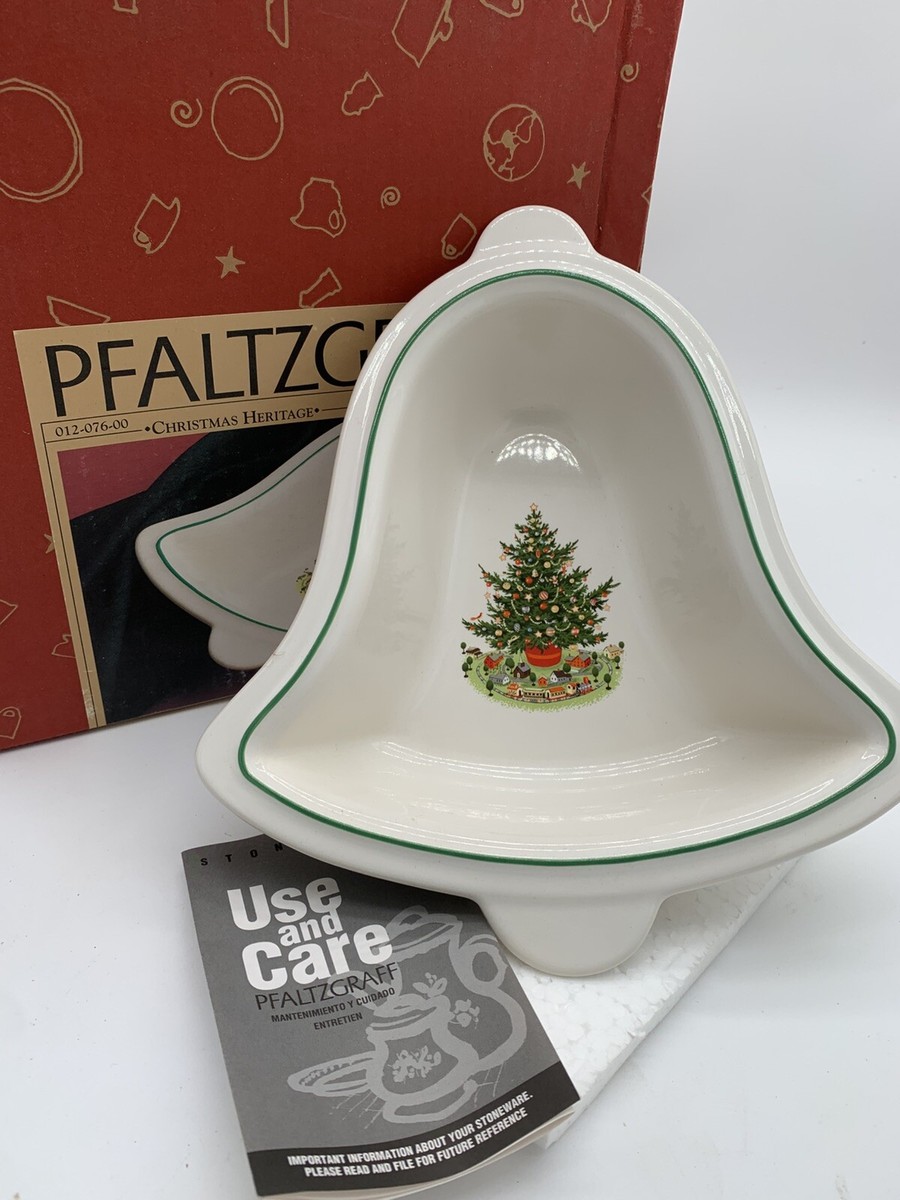 Pfaltzgraff Christmas Heritage Bell Shaped Dish Christmas Tree Vintage With  Box