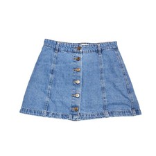 Forever 21 Button Front Jean Mini Skirt Sz 26 Denim Blue