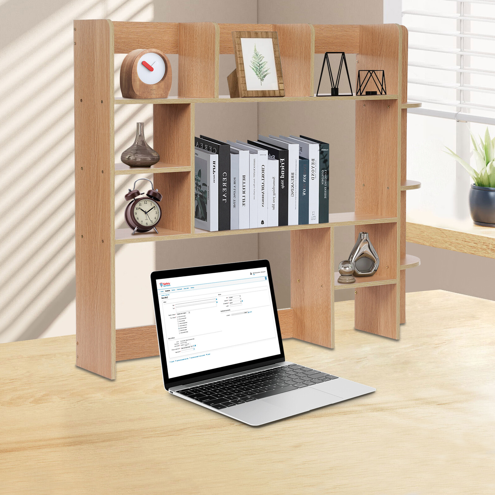Desktop Storage Rack - Home Office Organizer for Books & Supplies  