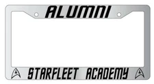 Alumni Starfleet Academy Chrome Plastic License Plate Frame Star Trek