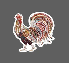 Rooster Sticker Colorful Waterproof Animal Farm Country Gift NEW