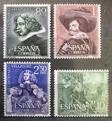 ESPAÑA 1961. CENT. MUERTE DE VELAZQUEZ. Edifil 1340/1343. SERIE COMPLETA. MH*.