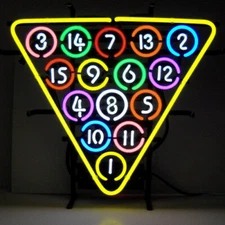 Pool Ball Neon Signs For Man Cave Pool Room  Game Room Wall Decor 19x15