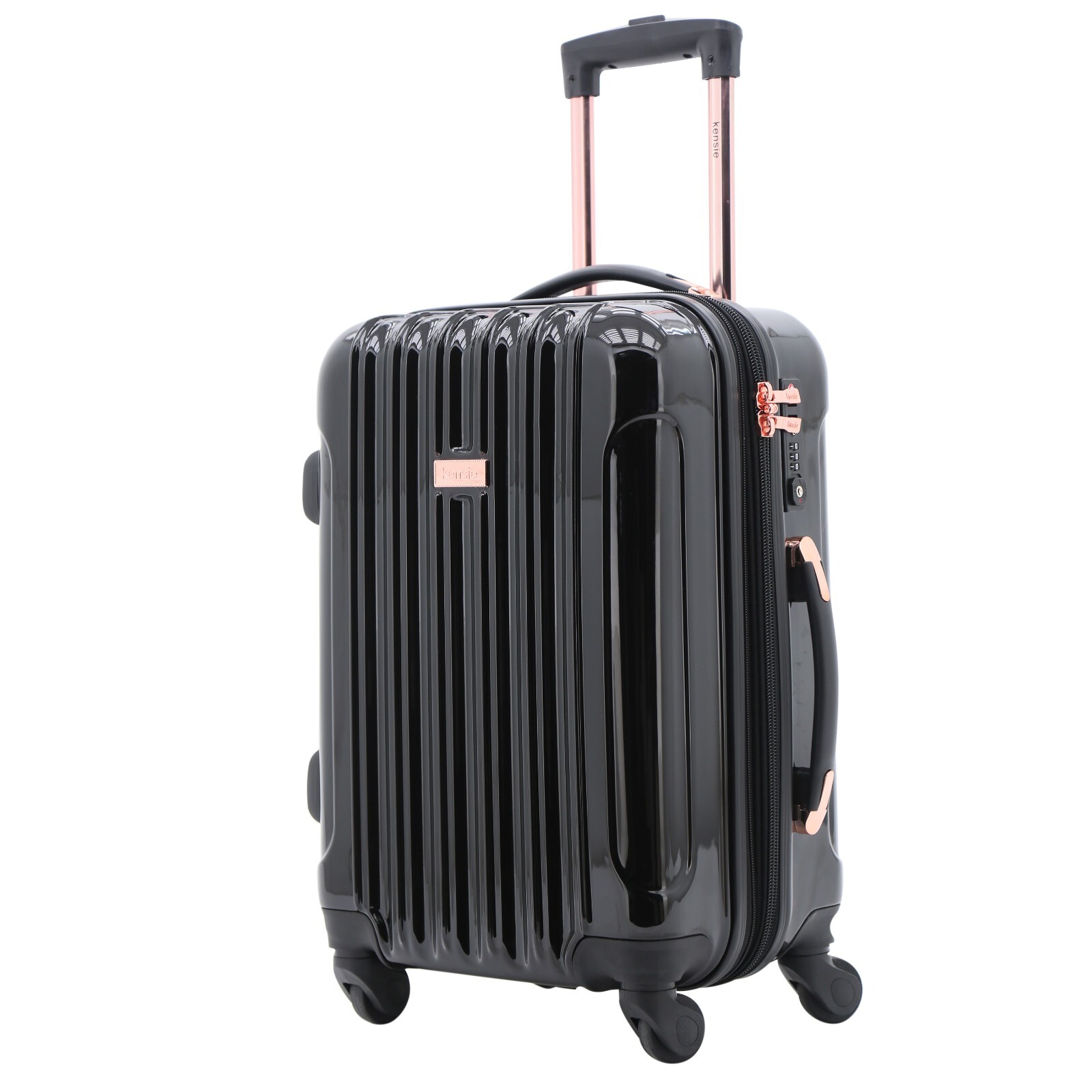 BLACK kensie Women's Alma Hardside Spinner Luggage, 3Piece Set (20/24