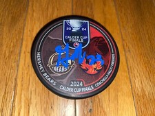 COACHELLA VALLEY FIREBIRDS GUSTAV OLOFSSON SIGNED ‘24 CALDER CUP HOCKEY PUCK COA