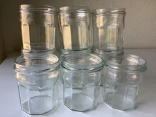 Set of 9 Bonne Maman Empty Glass Jars 13 oz No Lid Preserving Crafts