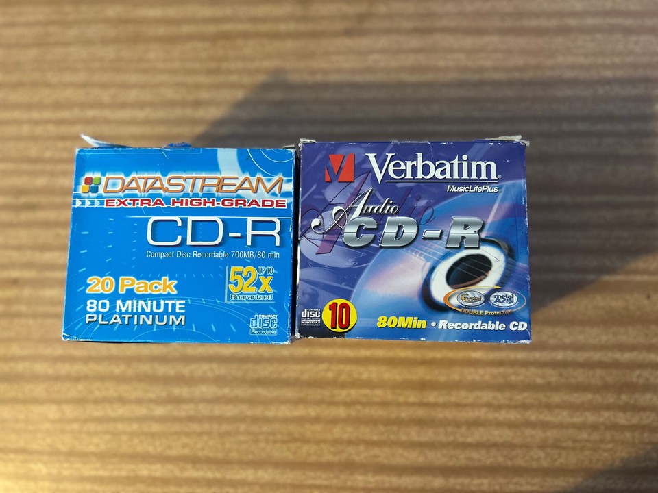 Audio CD -R Datastream x 20, Verbatim x 6, TDK x 2, JVC x1, Maxell x 1 ...