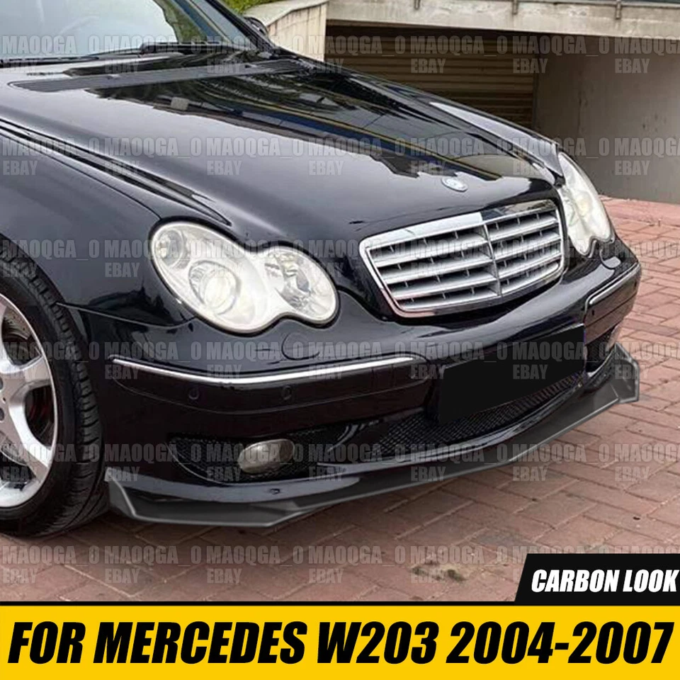 Faldón lateral labio parachoques delantero para Mercedes W203 C320 C230 C240 C280 estilo carbono Foto 3 de 4