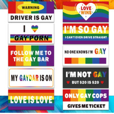 Gay Pride Funny Magnet Bumper Sticker Rainbow Pride Prank Magnetic Sign for Veh