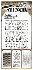 Tim Holtz Mini Layering Stencils Honeycomb, Alphabet Number Letters  Dots Set