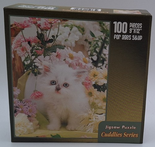 JIGSAW PUZZLE 100 PIECES 9X12 CUDDLIES SERIES FLOWER CAT, NIB, - Picture 2 of 3
