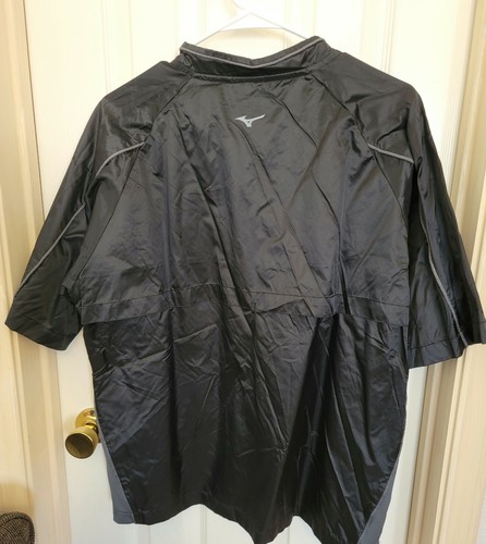 Mizuno Teamwear Mens Shirt Quarter Zip Vented Pullover S Black Gray Nylon - Picture 4 of 7
