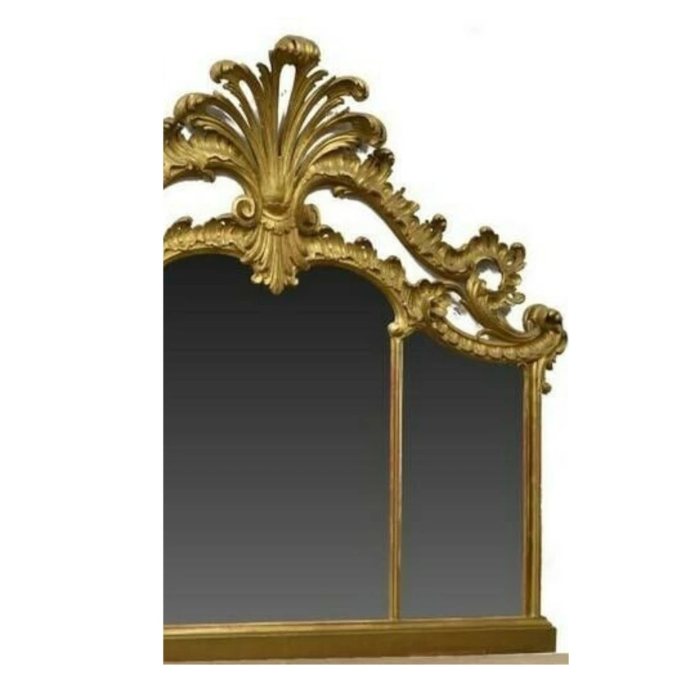 Espejo antiguo, ornamentado, dorado, veneciano, sobremanto, aplicación 50,5", principios de 1900 Foto 4 de 4