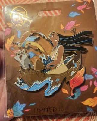 Disney Pin WDI MOG Pocahontas and Meeko Riverbend Boat Canoe LE Mini Jumbo Cast