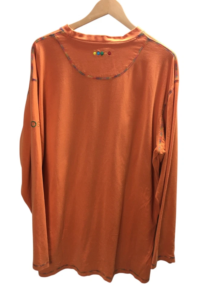 Camiseta Coogi Vintage Talla XL Para Hombre Naranja Geométrica Manga Larga Y2K Foto 2 de 4