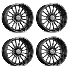 Set 4 20 Lock Extreme Striker Gloss Black Milled 20x9 8x6.5 1mm Truck Wheels