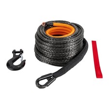 1/2" x 92ft Synthetic Winch Rope with Hook  Safety Pull Strap Winch Cable Kit