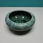 VINTAGE McCOY POTTERY FLOWER BOWL GREEN/BLUE GLAZED USA 6” EUC GORGEOUS PIECE