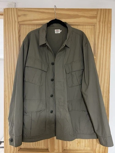 NWOT FAHERTY Mens Jacket Green Olive M Spring Jump Collared 100% Cotton - product listing photo