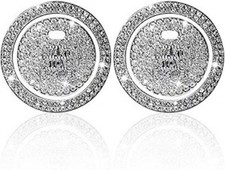 Sparkling Rhinestone Push Start Button Cover  Crystal Car Color: 2pcs Whte2