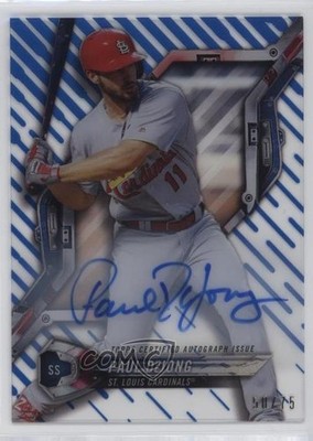 2018 Topps High Tek Pattern 1 Waves/Diagonals Blue /75 Paul DeJong Auto 5w7