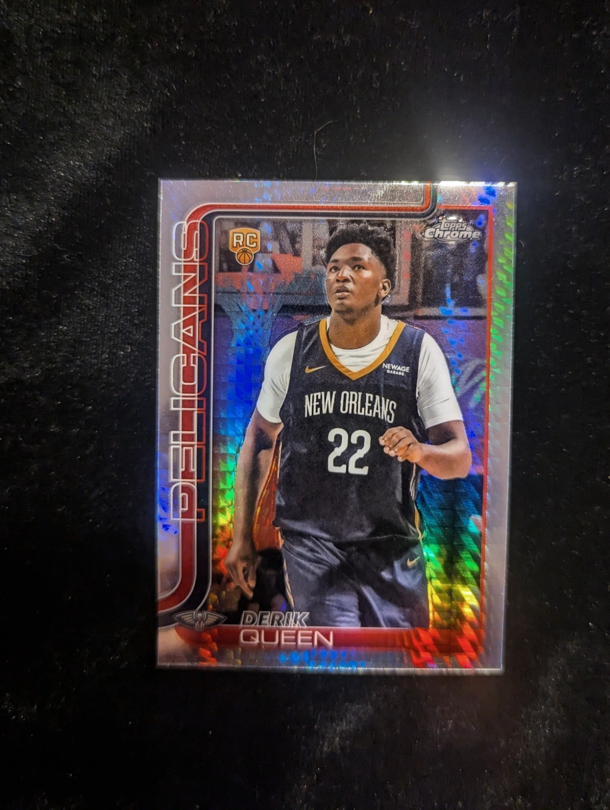 2025-26 Topps Chrome Prism Refractors #263 Derik Queen RC ROOKIE PELICANS