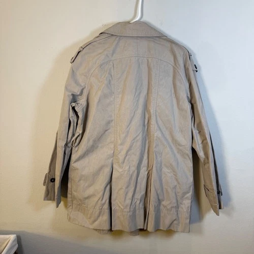 AllSaints Sherlock Trench Coat Stone Beige Double Breasted Womens US 10 image 4