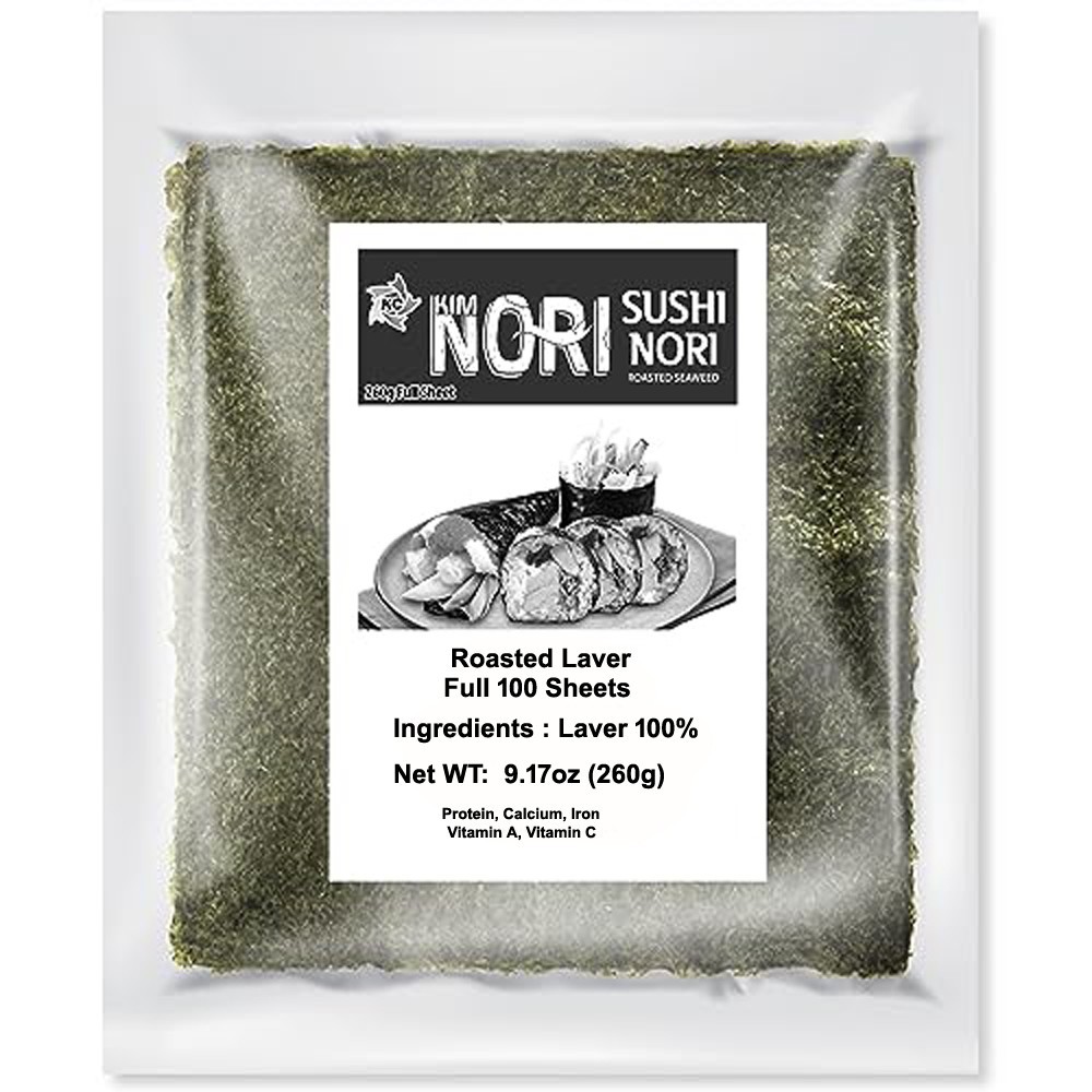 Kimnori Organic Sushi Nori 100 Full Sheets 260g 9oz Gluten F
