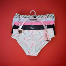 Juicy Couture 5 Pack Womens Size Large Tag Free Logo Soft Panties Underwear Y2K