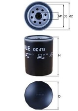MAHLE OC 478 Oil Filter for CHERY,DAIHATSU,EXEED (CHERY),LEXUS,TOYOTA,ZAZ