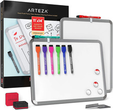 Magnetic White Board Set 2 Pk Dry Erase Boards With Markers Magnets Classroom