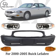 Front Bumper Cover & Head Light Assembly Kit For 2000-2005 Buick LeSabre