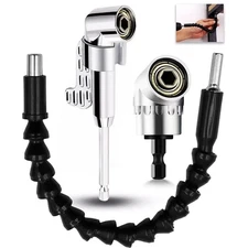 Flexible Drill Bit Extension + Right Angle Drill Attachment,105 Degree Right ...