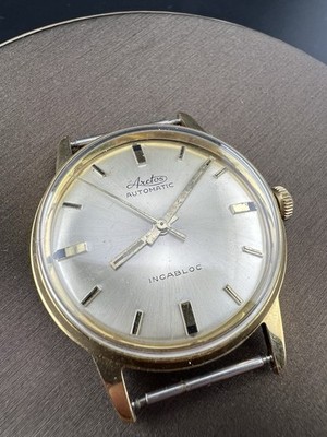 Vintage Arctos Automatic Incabloc Herrenarmbanduhr 34mm Läuft