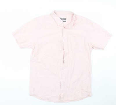 Kurzarm-Freizeithemd Herren UK Größe L Primark rosa Knopfleiste
